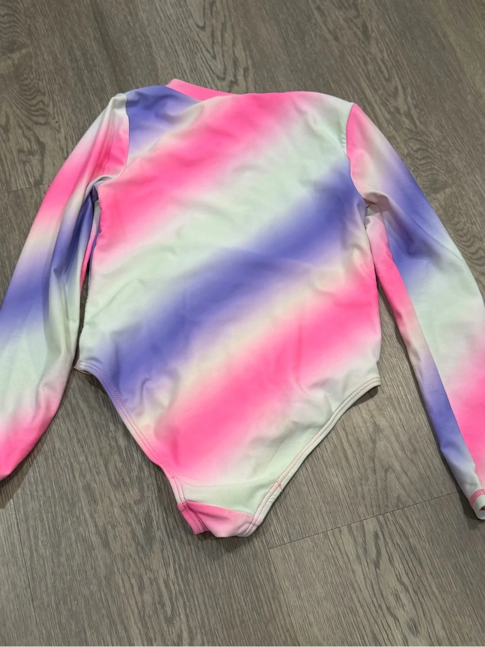 Betsey Johnson Little Girls 6 1 Pc Rash Guard Bodysuit Swimsuit L/S Unicorn UV